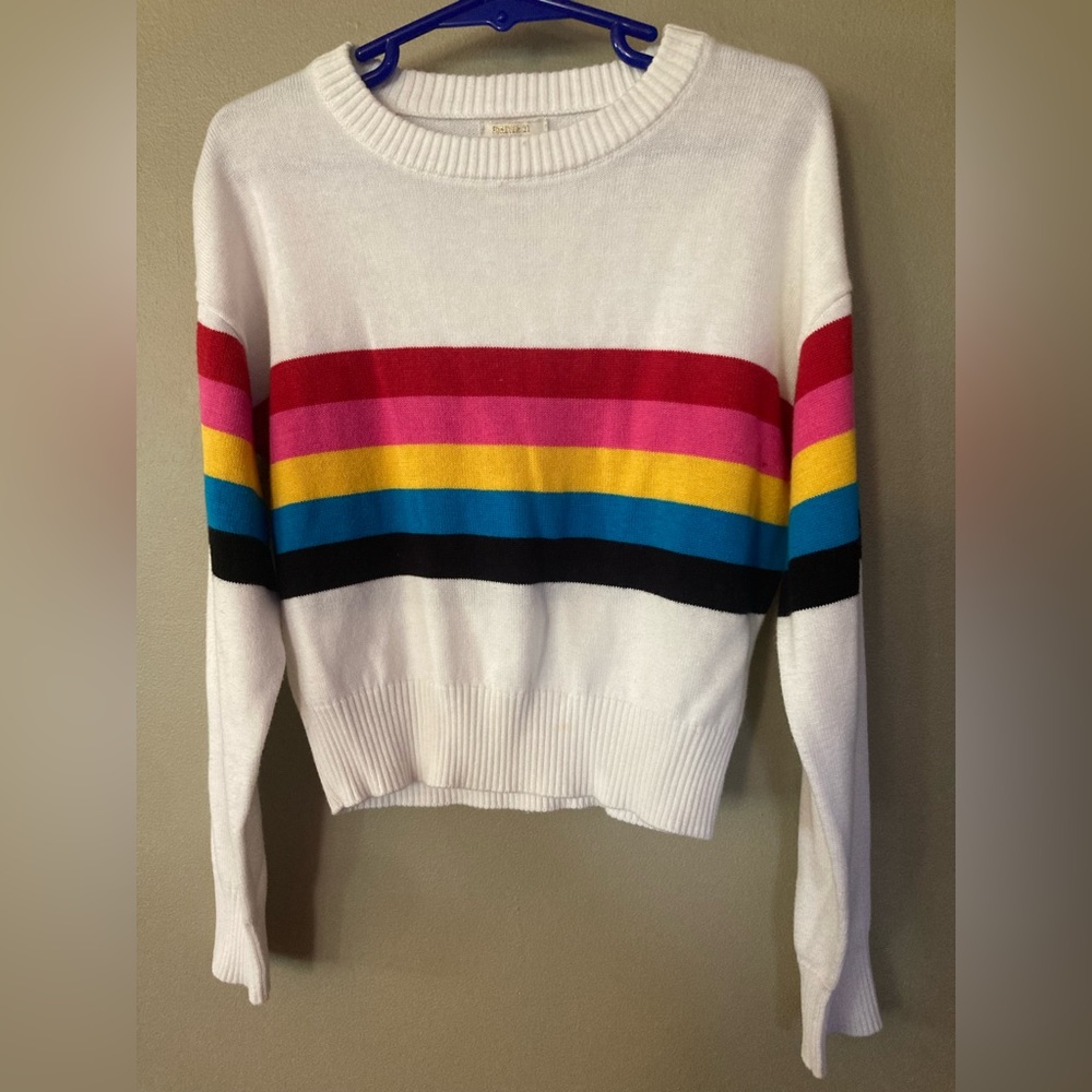 FOREVER 21 Kids Rainbow 🌈 Stripes Sweater Size 5/6